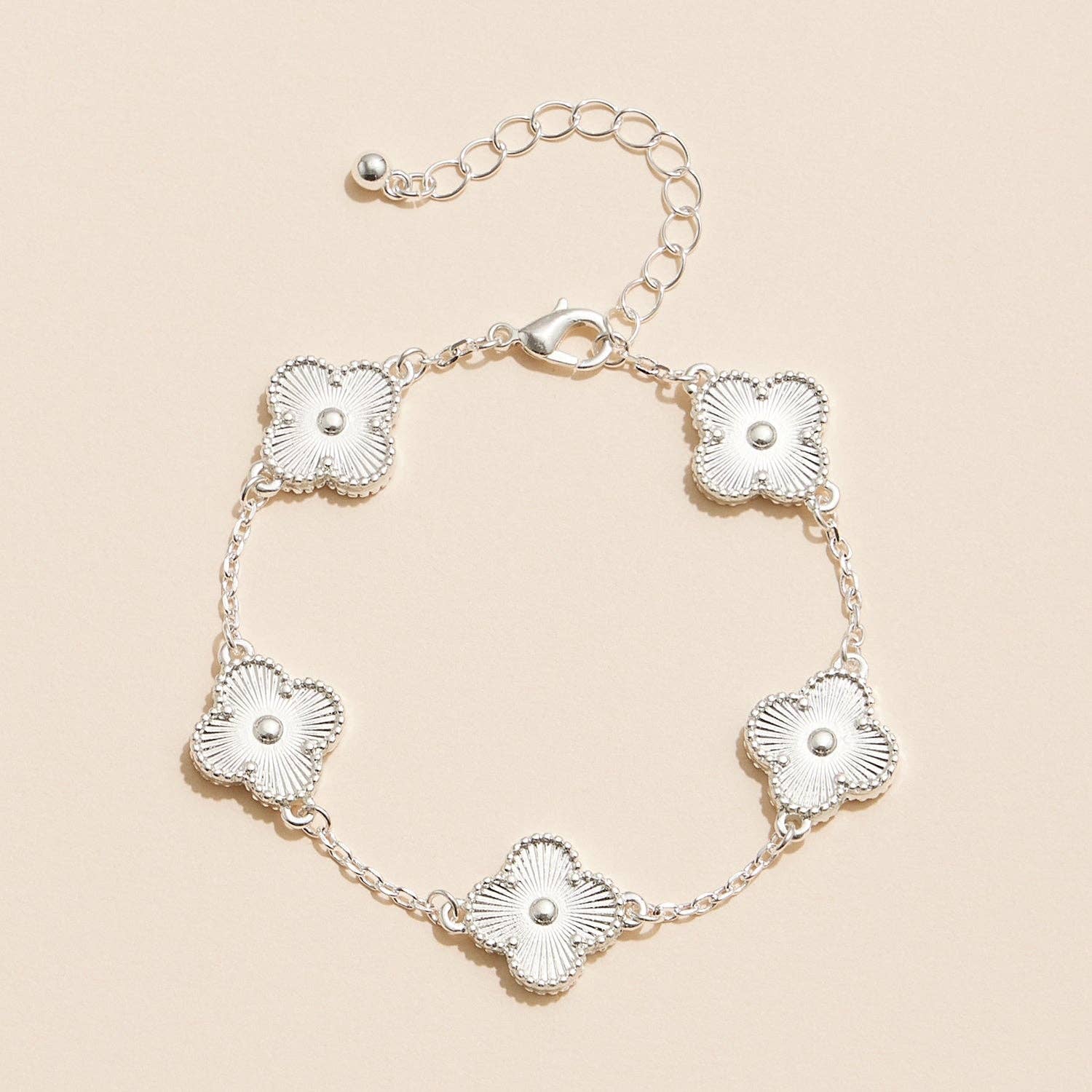 Gold Mother of Pearl Clover Bracelet & Necklace – Elegant Four-Leaf Clover Jewelry